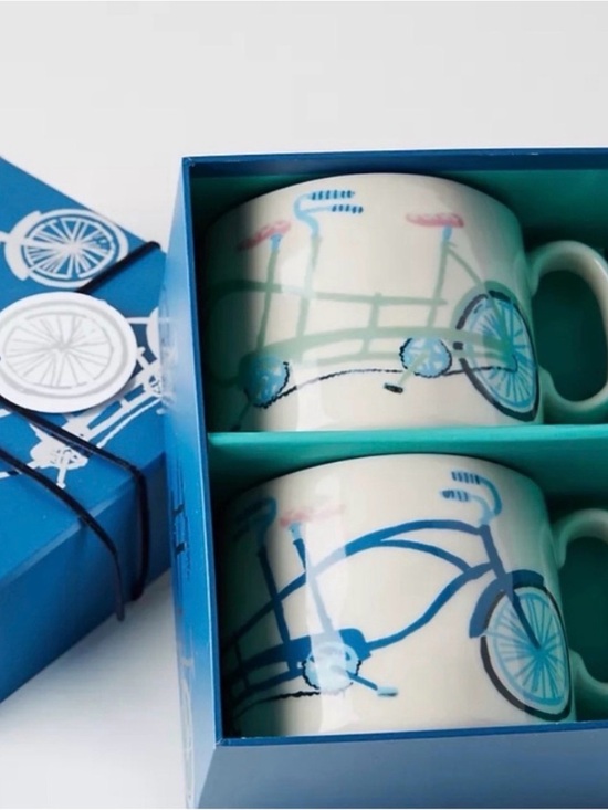 Anthropologie Other - Anthropologie NIB Better Together Tandem Bicycle Set of Two Mugs